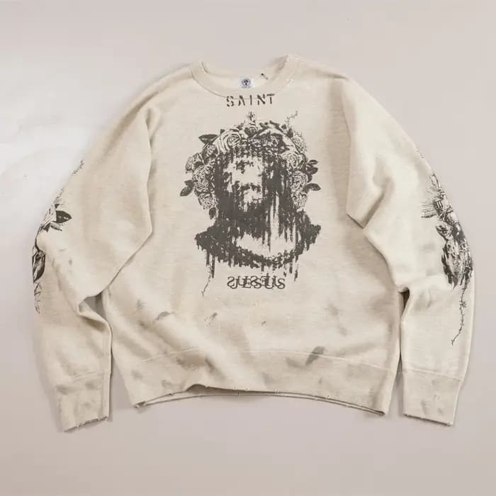 Yao mode Saint de Michael Graffiti imprimé pull de luxe Streetwear surdimensionné Y2k haute qualité sweat-shirt décontra