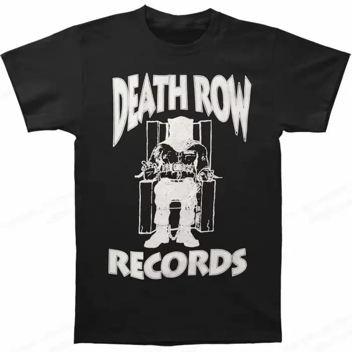 Death Row Records T-shirt graphique pour hommes en coton Hip Hop Streetwear à manches courtes T-shir