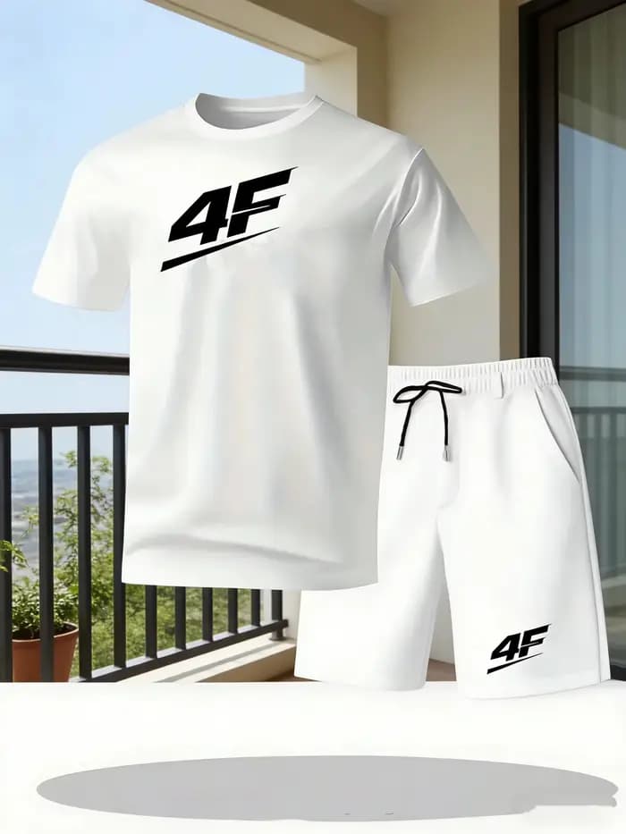 Ensemble deux pièces décontracté pour homme : T-shirt et short respirant à manches courtes