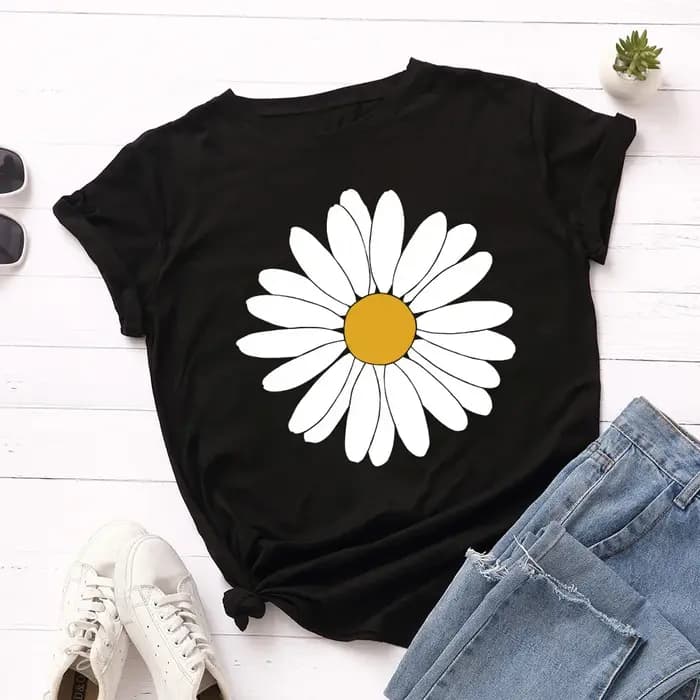 T-shirt à manches courtes pour femmes, 100% coton, graphique, été