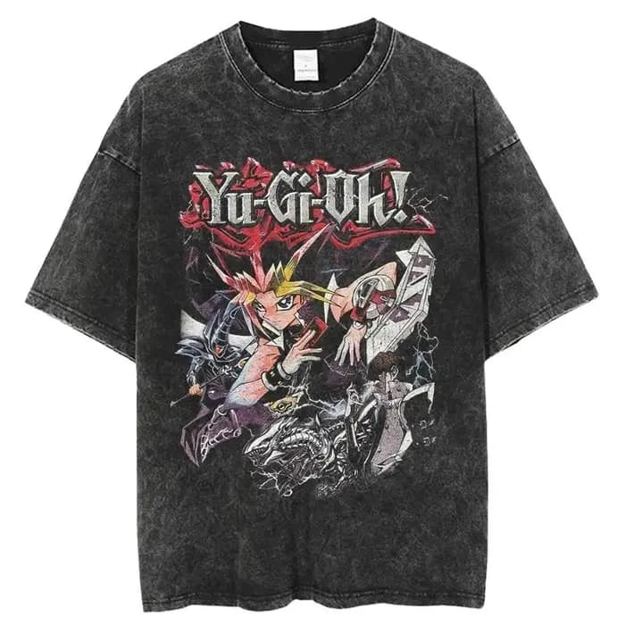 Anime Yu Gi Oh Yami Yuugi Cool graphique T-shirt hommes Manga surdimensionné t-shirts lavé coton T-s