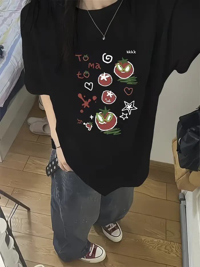 T-shirt graphique tomate pour femmes et hommes
