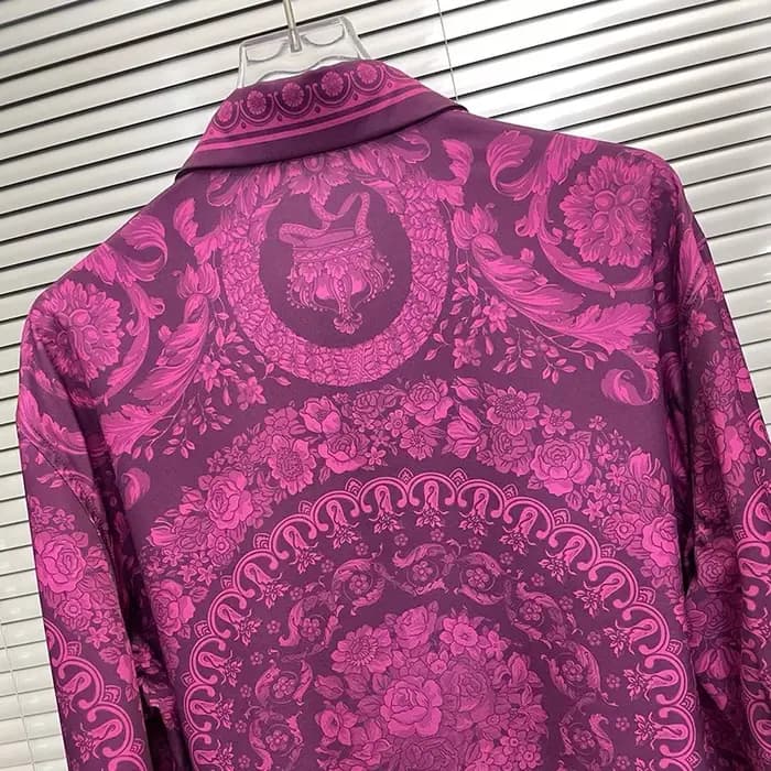 Chemise De luxe à manches longues hommes vêtements impression numérique florale Manga Longa chemises