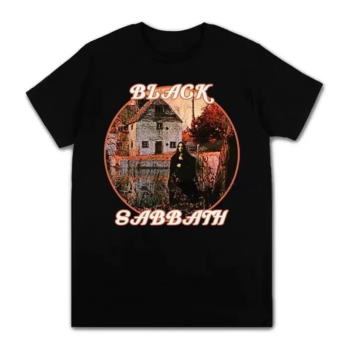 T-shirt unisexe ample à manches courtes avec motif graphique de groupe de rock métal noir