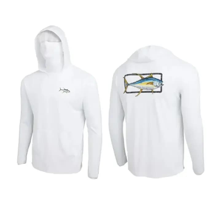 T-shirt de pêche 2026 avec capuche UPF 50+, équipement de plage, sweats à capuche, cache-visage, spo