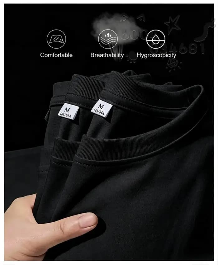 T-shirt 100 % coton pour homme - Tendance estivale grande taille ample confortable et respirant
