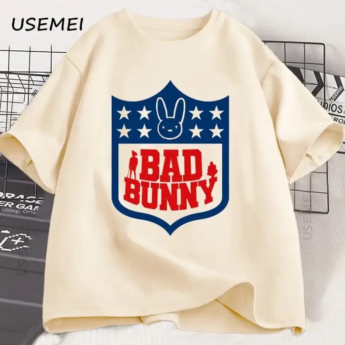 Bad Bunny Football imprimé t-shirts hommes femmes à manches courtes T-shirt