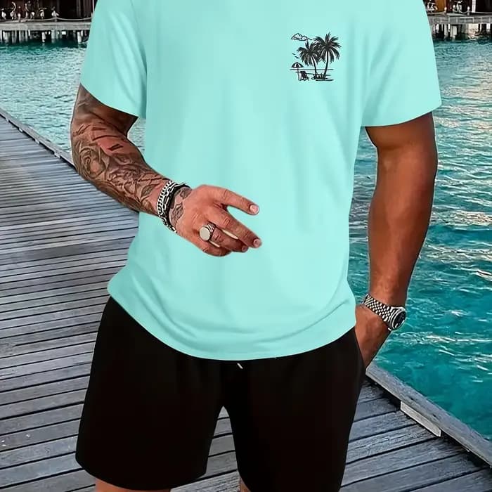 T-shirt imprimé pour homme 100% coton