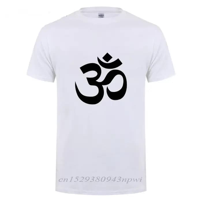 T-Shirt de Relaxation à Manches Courtes pour Homme, en Coton, Streetwear, Amusant, SYMBOL OM AUM, JN