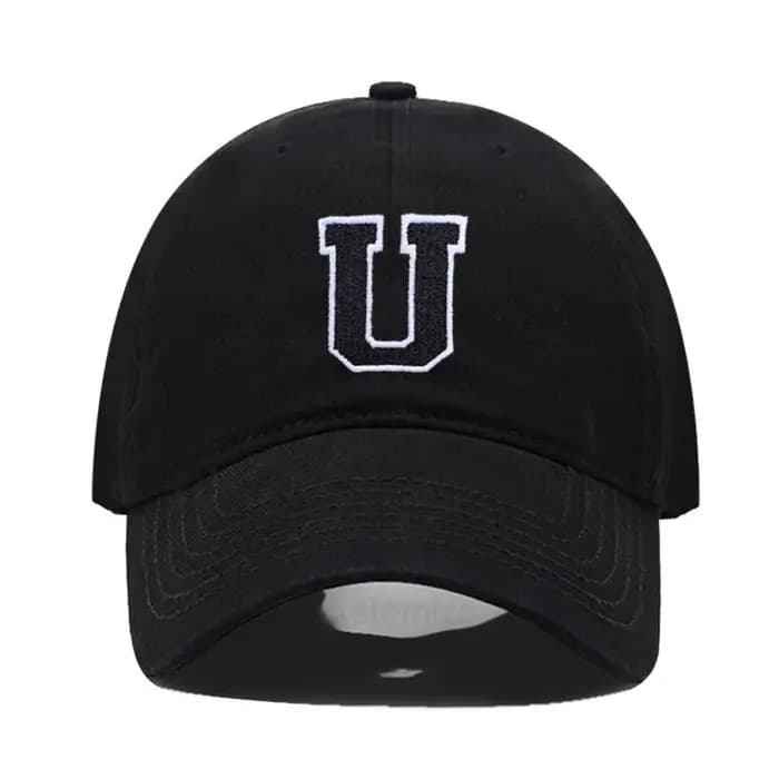 Lettre initiale A-Z casquette de Baseball noire pour hommes femmes haute qualité coton doux broder mode équipe Sport visières casquettes de relance