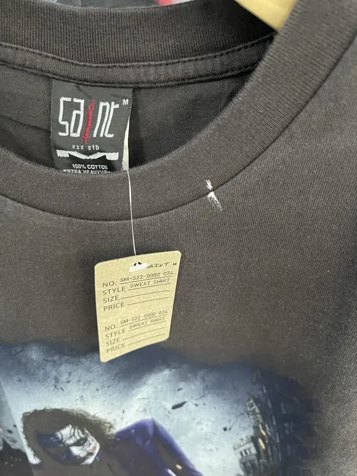Été Vintage Saint 25SS haute qualité personnage de film imprimé t-shirt style décontracté rue ample coton lavé surdimensionné manches courtes
