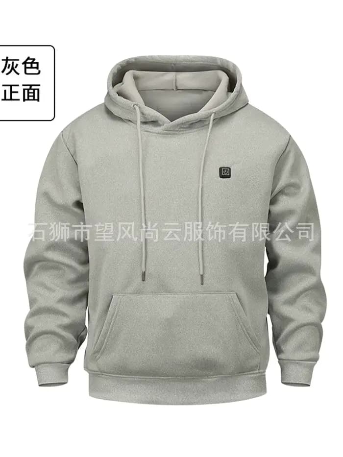 Sweat à capuche doublé polaire chauffant pour hommes, chauffage USB, vêtements d'extérieur décontrac