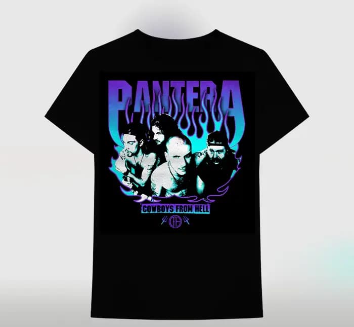 T-shirt Pantera Vulgar Display of Power Band 100% coton