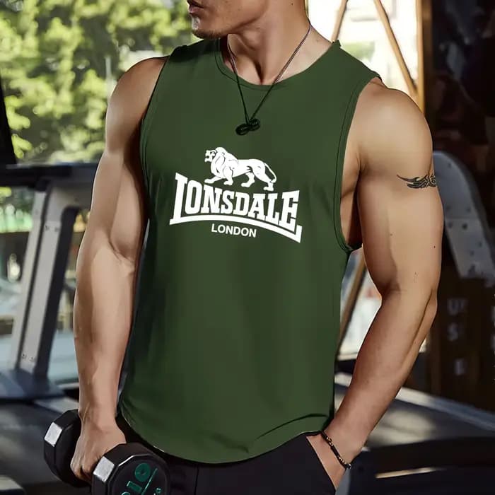 T-shirt et gilet pour homme imprimés en 3D Lion Lonsdale 2026