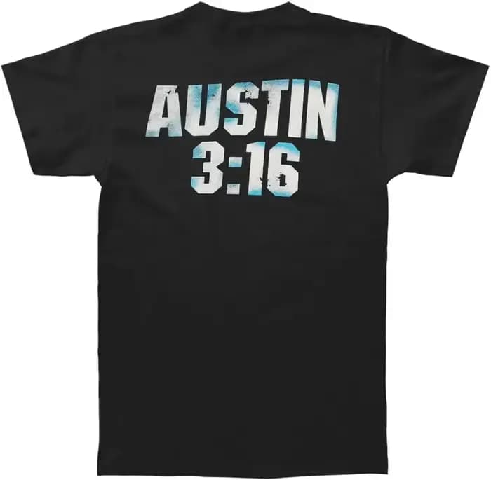 T-shirt Stone Cold Steve og Skull pour homme, 3 po, 16 po, devant et dos