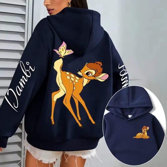 Sweat-shirt à capuche Bambi pour femme