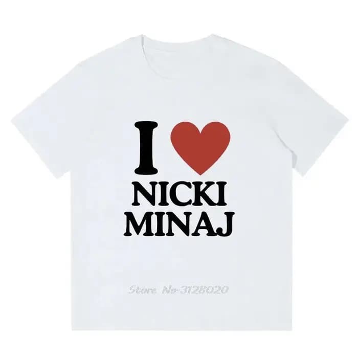 J'aime coeur Nicki Minaj T-shirt hommes mode Hip Hop Harajuku