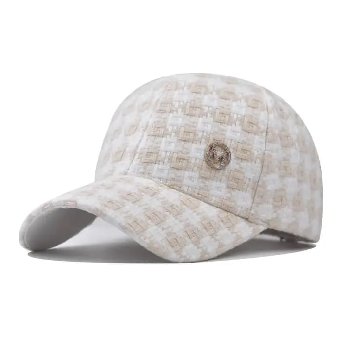 Casquettes de baseball à carreaux beiges de marque FS pour hommes