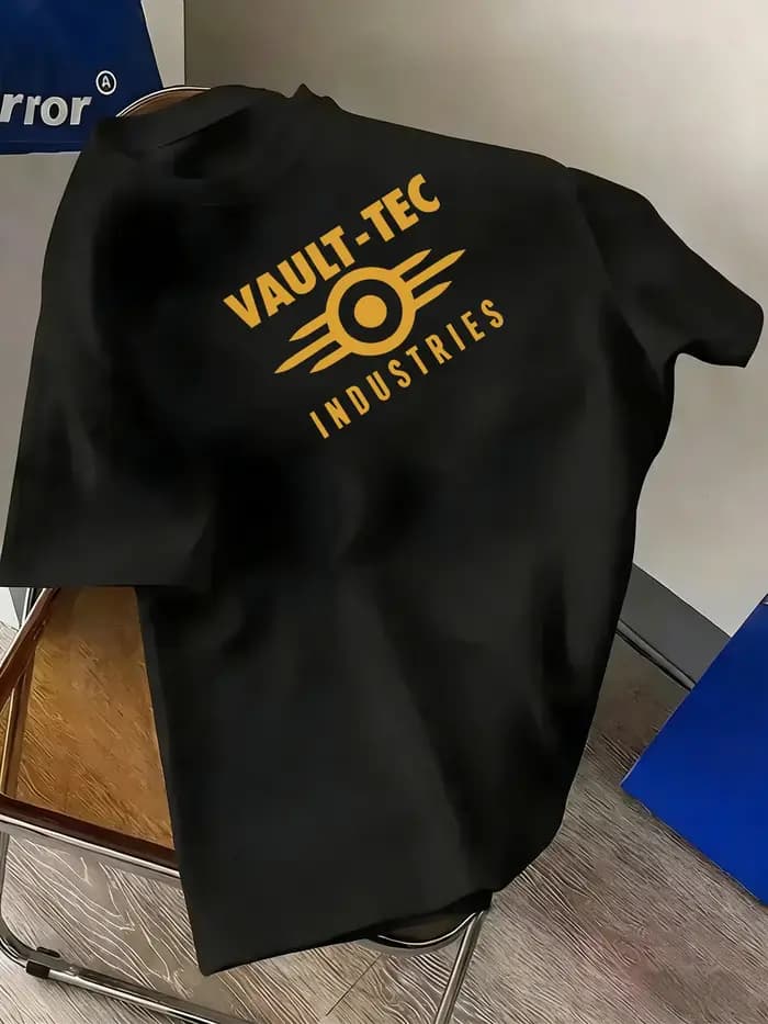 T-shirt vintage pour homme Vault Tec - Avec imprimé emblématique