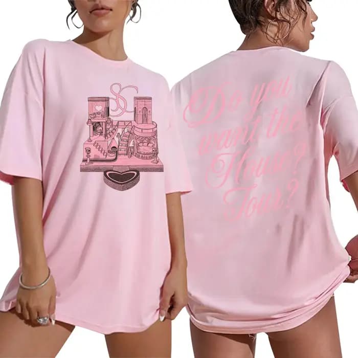 Sabrina Carpenter House Tour 2025 Chemise pour Fan Cadeau Chemise graphique Style urbain T-shirt imprimé Design dans des couleurs vives harajuku