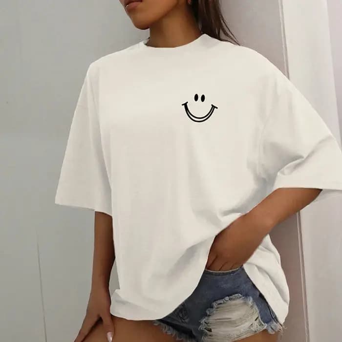 Happy Expression imprimé femmes coton à manches courtes rue Hip Hop t-shirt vêtements tout mathématiques dessus respirants col rond femme T-Shirts