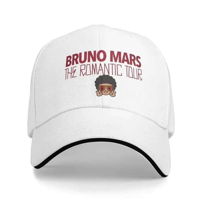 Casquette de baseball Bruno Mars The Romantic Tour 2026 – Casquette de camionneur décontractée pour