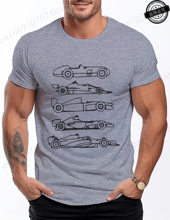 T-shirt vintage de course automobile pour hommes et femmes