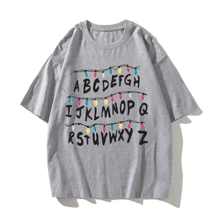 T-shirt Stranger Christmas Light avec motif monstre pour femme