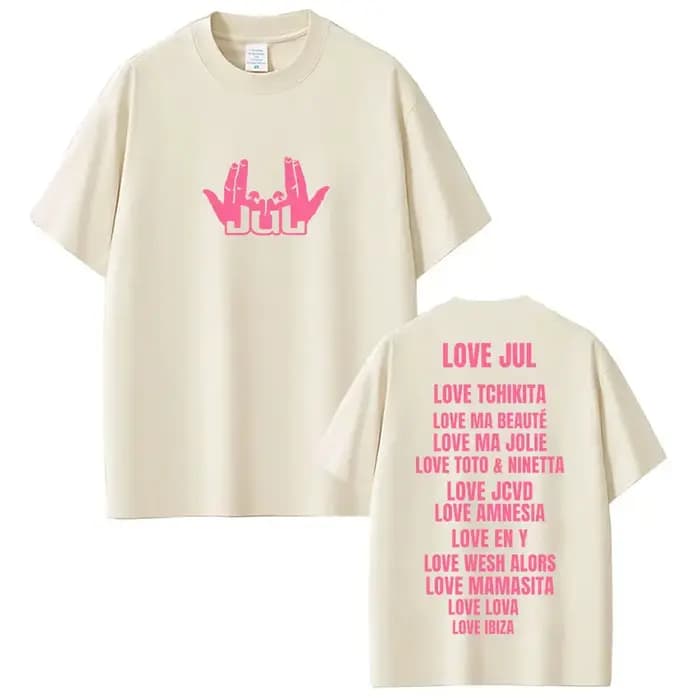 Rappeur Jul Love Jul T-shirt graphique classique hommes femmes mode Hip Hop manches courtes coton surdimensionné