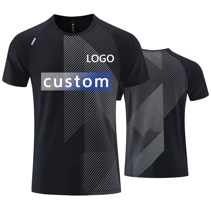 LOGO personnalisé T-shirts de sport pour hommes chemise de Jogging Fitness entraînement vêtements