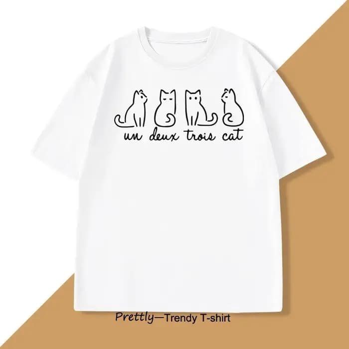 Un Deux Trois chat T-Shirt décontracté