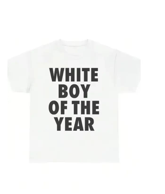 T-shirt blanc pour femme avec texte « Garçon de l'Année »