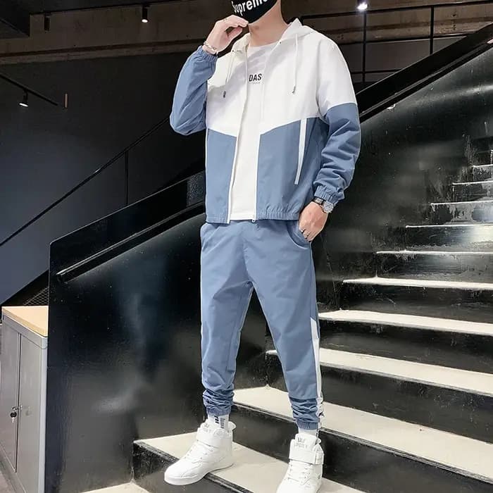 Ensemble de survêtement décontracté pour homme 2026 – Veste à capuche et pantalon de jogging 2 pièces – Tenue de sport