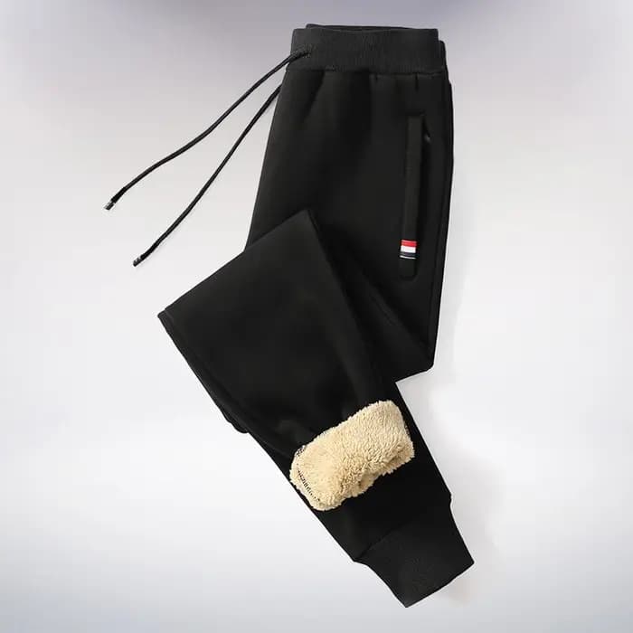 Hiver laine d'agneau chaud pantalons décontractés hommes Fitness Jogging