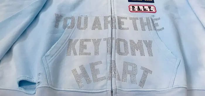 2025fw Paly diamant sweat à capuche avec fermeture éclair hommes femmes Vintage lavé bleu endommagé