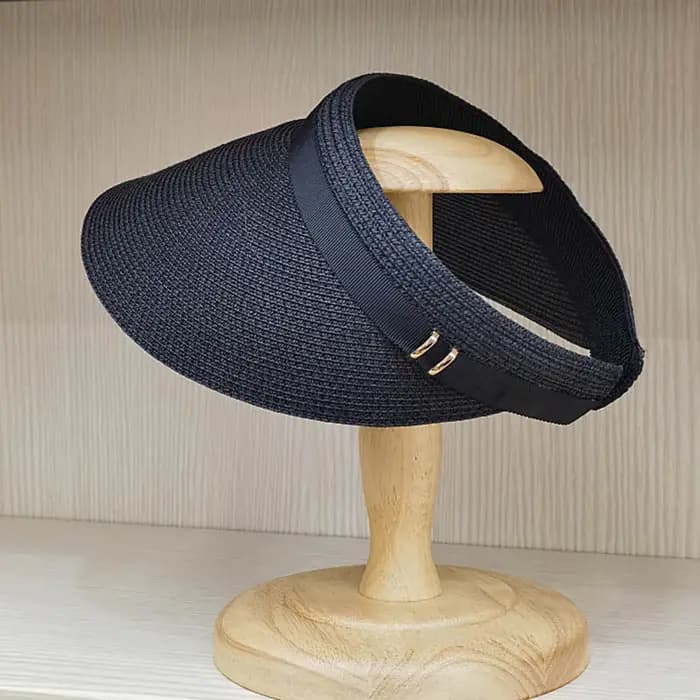 Casquette pare-soleil d'été à large bord pour femme, avec tête élastique, chapeau en paille, pour la