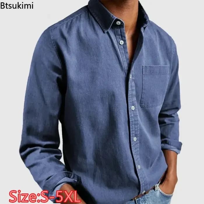 2026 mode vêtements pour hommes respirant coton à manches longues chemise ample décontractée