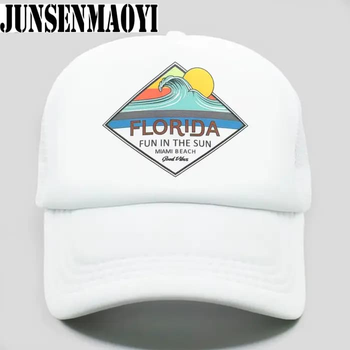 Nouvelle casquette de camionneur floride chapeau Miami bord de mer plage