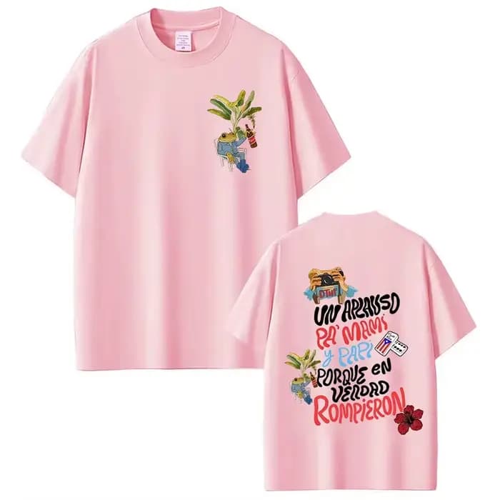Bad Bunny Tour T-shirt Fashion Streetwear Graphic Unisex Mens Hip Hop Fashion T-shirt à manches cour