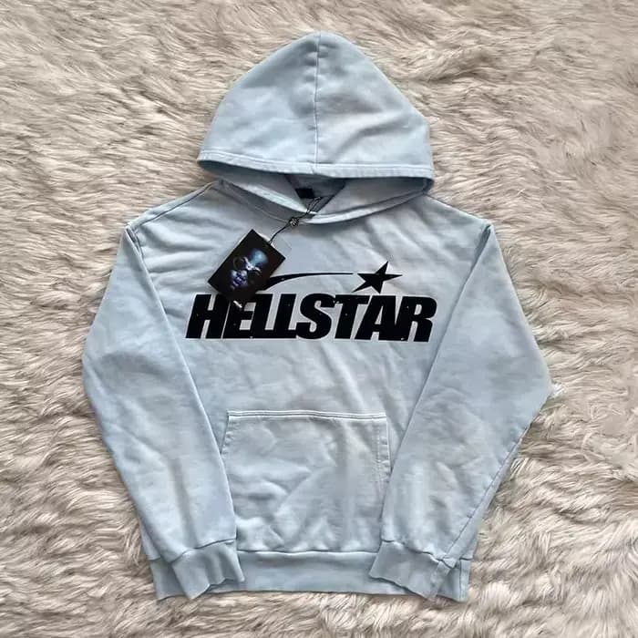 Sweat à capuche HS Fire bleu ciel