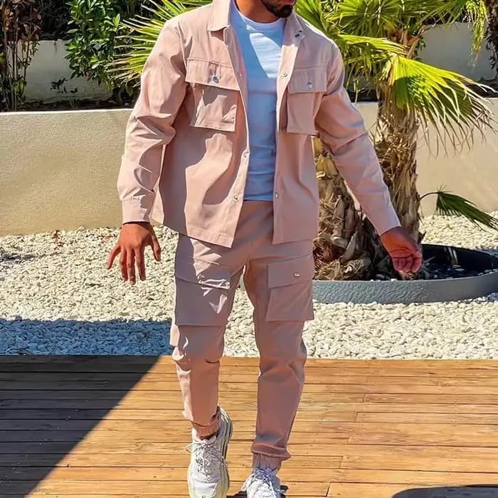 2025 mode hommes ensembles décontractés mâle tendance Streetwear à manches longues veste manteau + Leggings pantalon