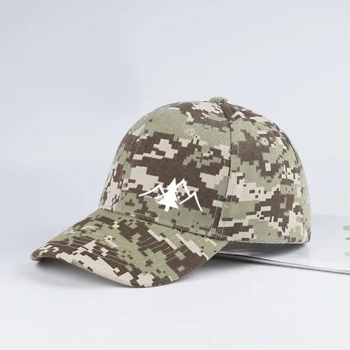 Casquette de baseball camouflage à imprimé pin des montagnes
