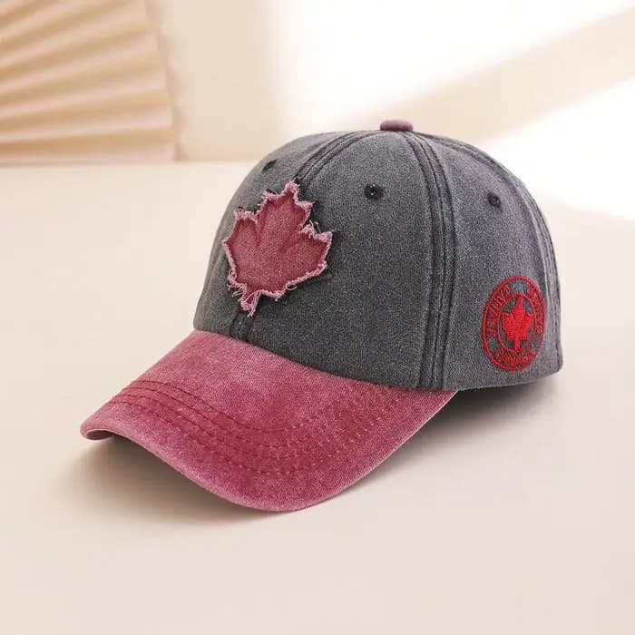 Casquette de baseball brodée multicolore avec feuille d'érable