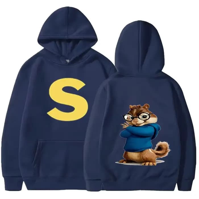 Sweat à capuche de dessin animé doux et confortable Alvin et les Chipmunks vert rouge bleu marine