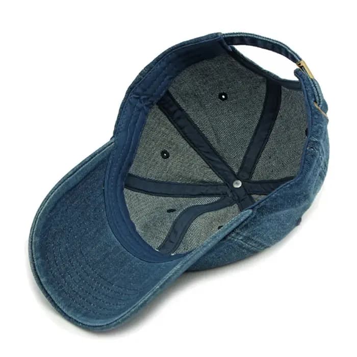 Casquette Snapback Printemps-Été en Denim Lavable Brodé pour Hommes et Femmes