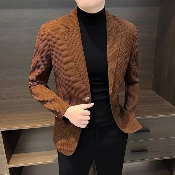 Veste marron blanche pour hommes