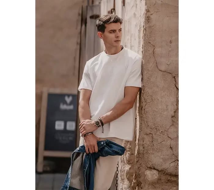 T-shirt rétro à manches courtes en coton pur pour hommes et femmes