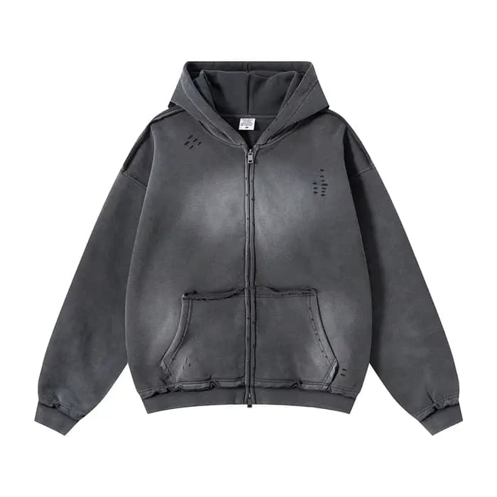 Sweat à capuche zippé pour hommes Y2k