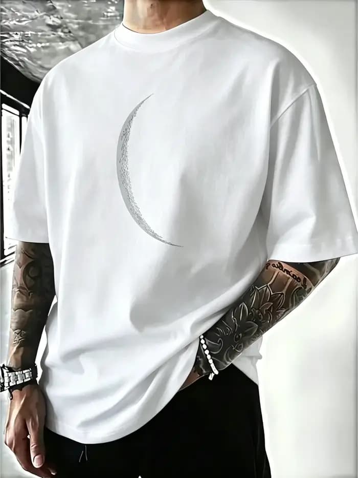 T-shirt noir pour homme en 100 % coton