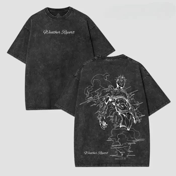 Rapport météo JoJo's Bizarre Adventure vêtements hommes Manga T-shirts Vintage lavé t-shirt décontra